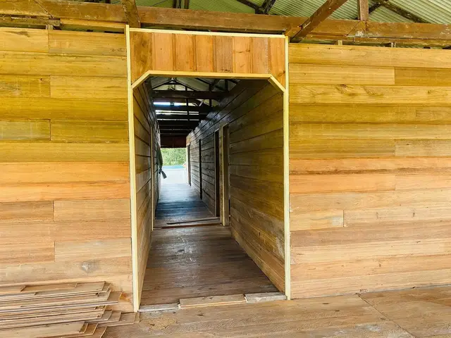 Houten interieur van een lodge